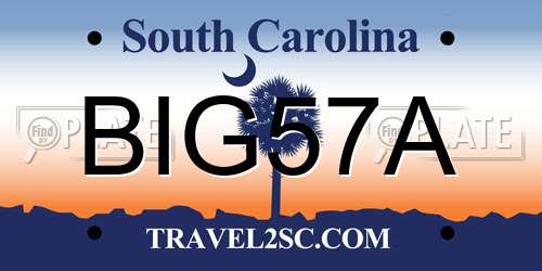 BIG57A South Carolina License Plate