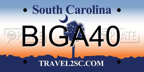 BIGA40 South Carolina License Plate