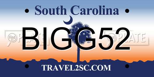 BIGG52 South Carolina License Plate