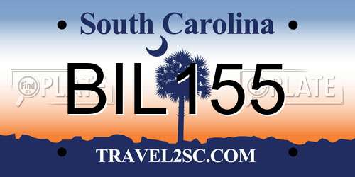 BIL155 South Carolina License Plate