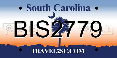 BIS2779 South Carolina License Plate
