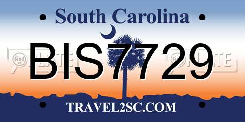 BIS7729 South Carolina License Plate