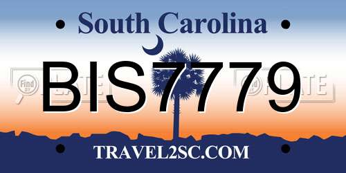 BIS7779 South Carolina License Plate