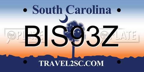 BIS93Z South Carolina License Plate