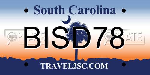 BISD78 South Carolina License Plate