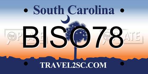 BISO78 South Carolina License Plate