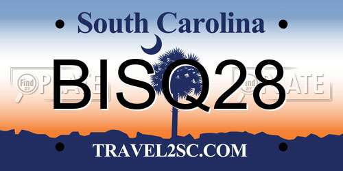 BISQ28 South Carolina License Plate