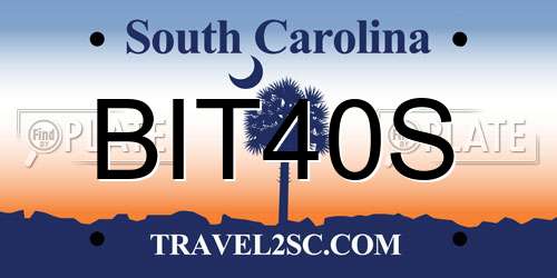 BIT40S South Carolina License Plate