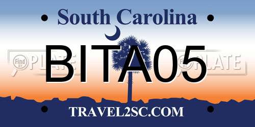 BITA05 South Carolina License Plate