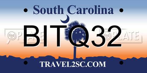 BITQ32 South Carolina License Plate