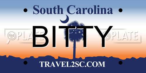 BITTY South Carolina License Plate