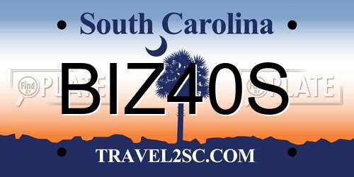 BIZ40S South Carolina License Plate