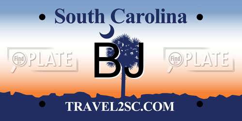 BJ South Carolina License Plate