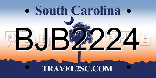 BJB2224 South Carolina License Plate