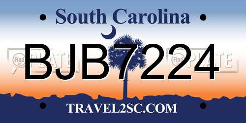 BJB7224 South Carolina License Plate