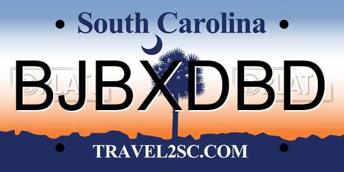 BJBXDBD South Carolina License Plate