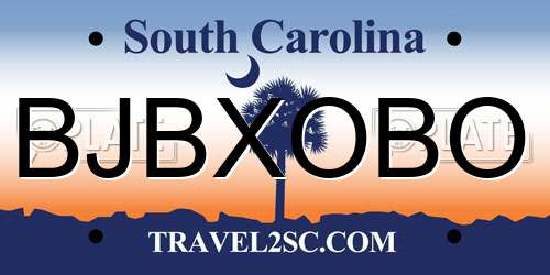 BJBXOBO South Carolina License Plate