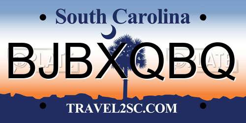 BJBXQBQ South Carolina License Plate