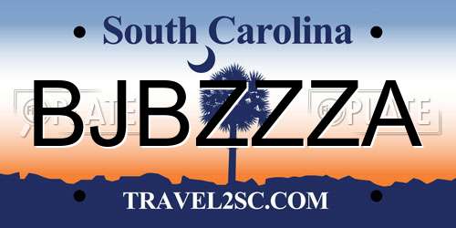 BJBZZZA South Carolina License Plate