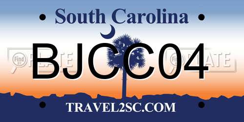 BJCC04 South Carolina License Plate