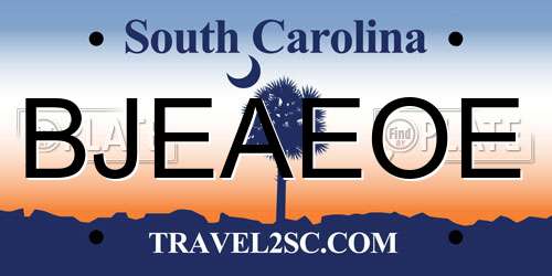 BJEAEOE South Carolina License Plate