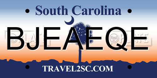 BJEAEQE South Carolina License Plate