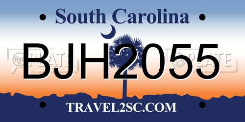BJH2055 South Carolina License Plate