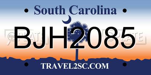 BJH2085 South Carolina License Plate
