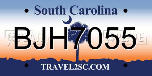 BJH7055 South Carolina License Plate