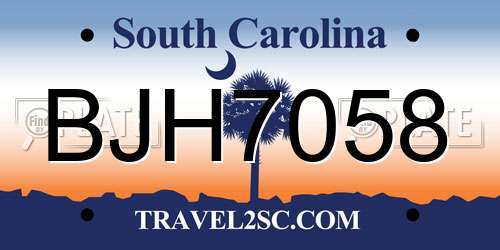 BJH7058 South Carolina License Plate