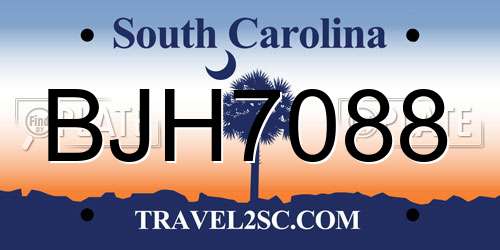 BJH7088 South Carolina License Plate