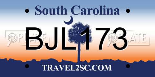 BJL173 South Carolina License Plate