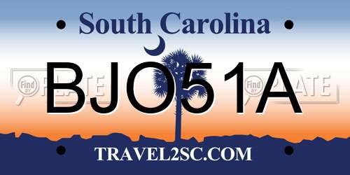 BJO51A South Carolina License Plate