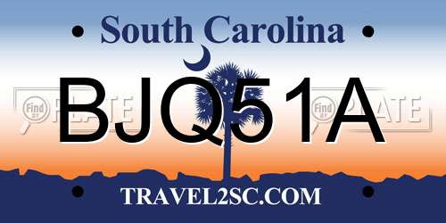 BJQ51A South Carolina License Plate