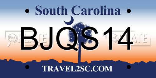 BJQS14 South Carolina License Plate