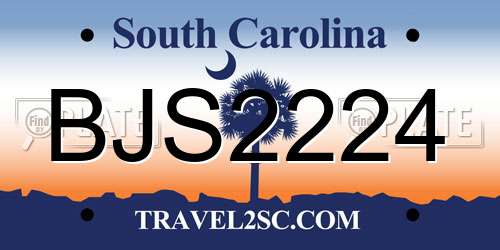 BJS2224 South Carolina License Plate