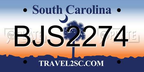 BJS2274 South Carolina License Plate