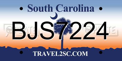 BJS7224 South Carolina License Plate