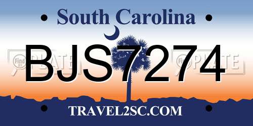 BJS7274 South Carolina License Plate