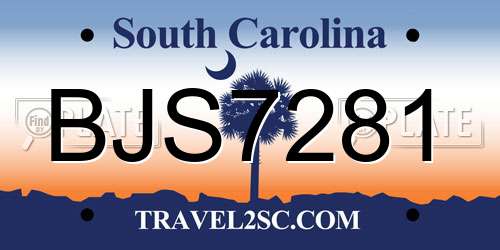 BJS7281 South Carolina License Plate