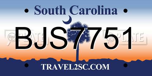 BJS7751 South Carolina License Plate