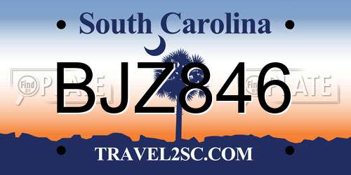 BJZ846 South Carolina License Plate