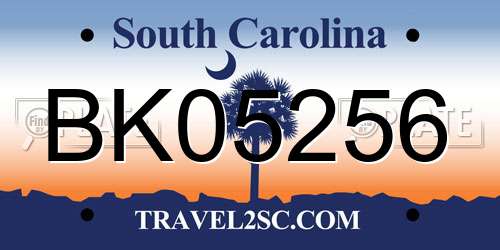 BK05256 South Carolina License Plate