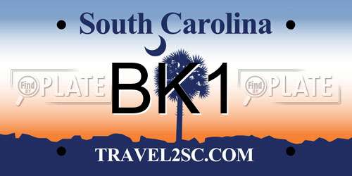 BK1 South Carolina License Plate