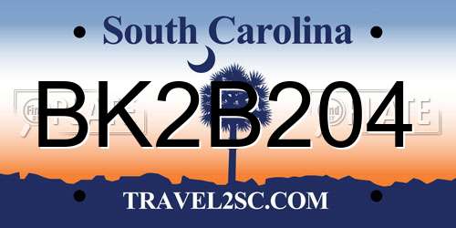 BK2B204 South Carolina License Plate