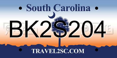 BK2S204 South Carolina License Plate