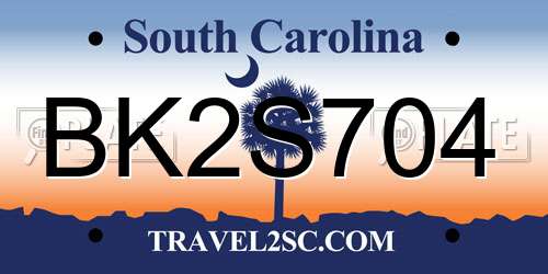 BK2S704 South Carolina License Plate