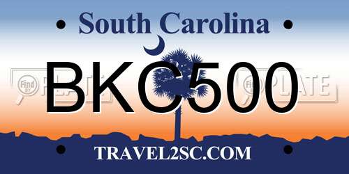 BKC500 South Carolina License Plate