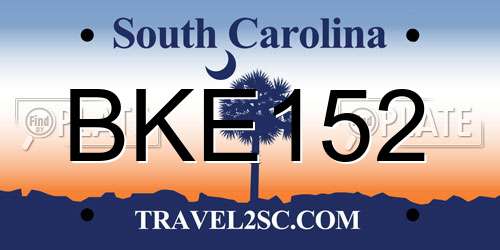 BKE152 South Carolina License Plate