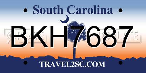 BKH7687 South Carolina License Plate